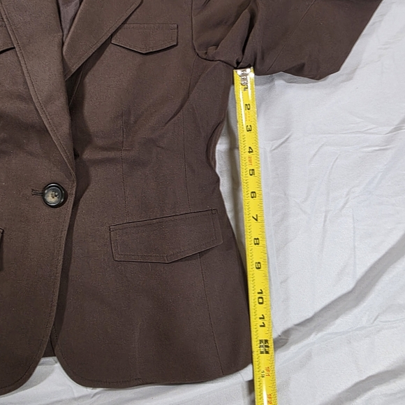 Kate Hill Brown Cotton Silk Blend Tailored Blazer - Picture 9 of 9